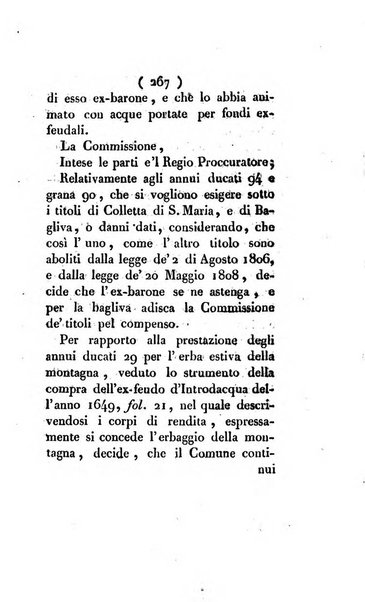 Bullettino delle sentenze emanate dalla Suprema commissione per le liti fra i già baroni ed i comuni