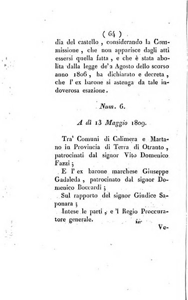 Bullettino delle sentenze emanate dalla Suprema commissione per le liti fra i già baroni ed i comuni