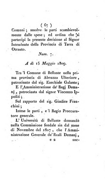 Bullettino delle sentenze emanate dalla Suprema commissione per le liti fra i già baroni ed i comuni