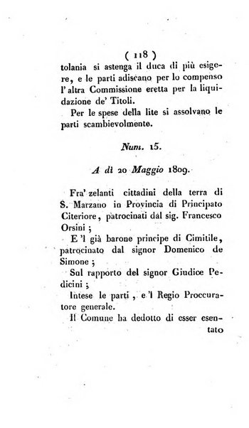 Bullettino delle sentenze emanate dalla Suprema commissione per le liti fra i già baroni ed i comuni