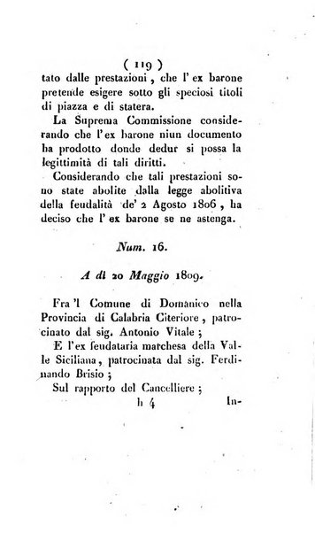 Bullettino delle sentenze emanate dalla Suprema commissione per le liti fra i già baroni ed i comuni