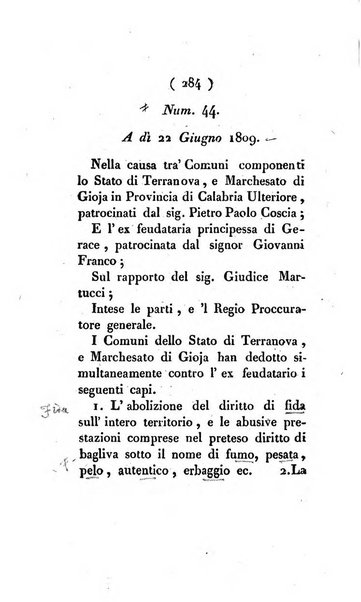 Bullettino delle sentenze emanate dalla Suprema commissione per le liti fra i già baroni ed i comuni