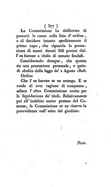 Bullettino delle sentenze emanate dalla Suprema commissione per le liti fra i già baroni ed i comuni