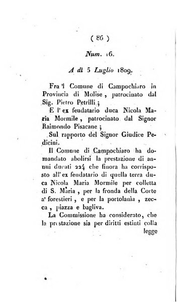 Bullettino delle sentenze emanate dalla Suprema commissione per le liti fra i già baroni ed i comuni