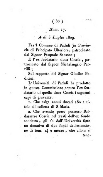 Bullettino delle sentenze emanate dalla Suprema commissione per le liti fra i già baroni ed i comuni