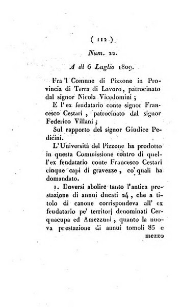 Bullettino delle sentenze emanate dalla Suprema commissione per le liti fra i già baroni ed i comuni