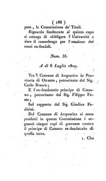 Bullettino delle sentenze emanate dalla Suprema commissione per le liti fra i già baroni ed i comuni