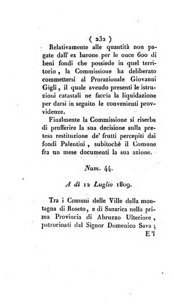 Bullettino delle sentenze emanate dalla Suprema commissione per le liti fra i già baroni ed i comuni