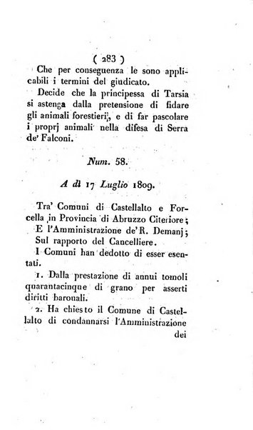 Bullettino delle sentenze emanate dalla Suprema commissione per le liti fra i già baroni ed i comuni