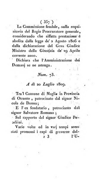 Bullettino delle sentenze emanate dalla Suprema commissione per le liti fra i già baroni ed i comuni