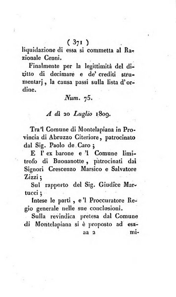 Bullettino delle sentenze emanate dalla Suprema commissione per le liti fra i già baroni ed i comuni