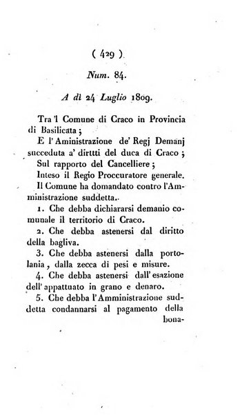 Bullettino delle sentenze emanate dalla Suprema commissione per le liti fra i già baroni ed i comuni