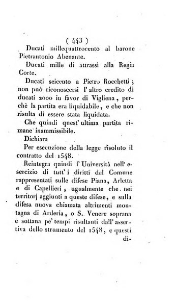 Bullettino delle sentenze emanate dalla Suprema commissione per le liti fra i già baroni ed i comuni