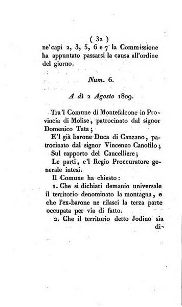 Bullettino delle sentenze emanate dalla Suprema commissione per le liti fra i già baroni ed i comuni