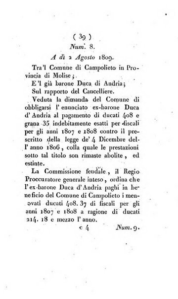 Bullettino delle sentenze emanate dalla Suprema commissione per le liti fra i già baroni ed i comuni