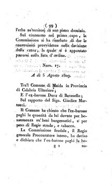 Bullettino delle sentenze emanate dalla Suprema commissione per le liti fra i già baroni ed i comuni