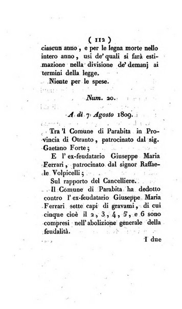 Bullettino delle sentenze emanate dalla Suprema commissione per le liti fra i già baroni ed i comuni