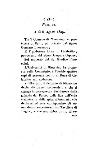 Bullettino delle sentenze emanate dalla Suprema commissione per le liti fra i già baroni ed i comuni