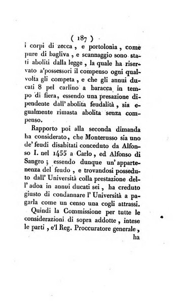 Bullettino delle sentenze emanate dalla Suprema commissione per le liti fra i già baroni ed i comuni