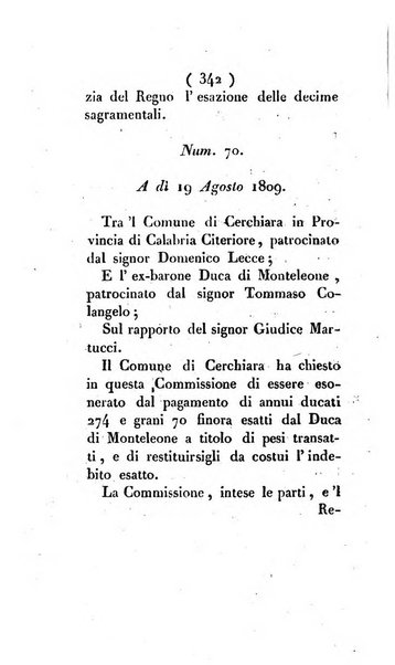 Bullettino delle sentenze emanate dalla Suprema commissione per le liti fra i già baroni ed i comuni