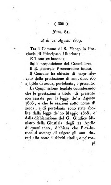 Bullettino delle sentenze emanate dalla Suprema commissione per le liti fra i già baroni ed i comuni