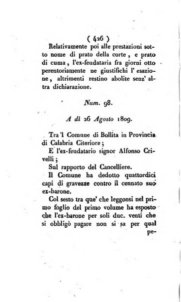 Bullettino delle sentenze emanate dalla Suprema commissione per le liti fra i già baroni ed i comuni