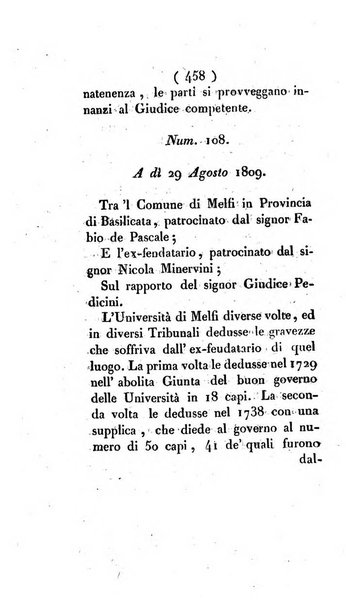 Bullettino delle sentenze emanate dalla Suprema commissione per le liti fra i già baroni ed i comuni