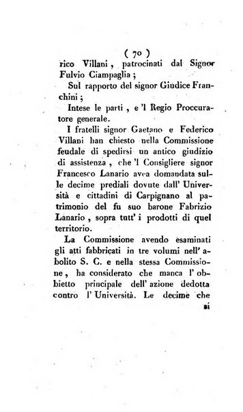 Bullettino delle sentenze emanate dalla Suprema commissione per le liti fra i già baroni ed i comuni