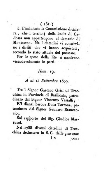 Bullettino delle sentenze emanate dalla Suprema commissione per le liti fra i già baroni ed i comuni