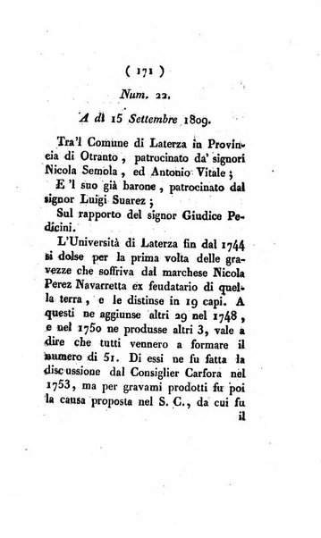 Bullettino delle sentenze emanate dalla Suprema commissione per le liti fra i già baroni ed i comuni