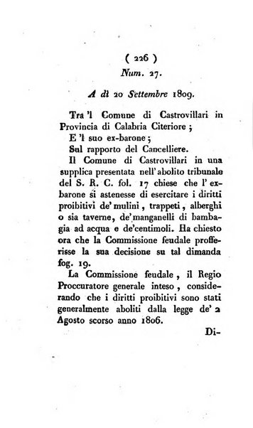 Bullettino delle sentenze emanate dalla Suprema commissione per le liti fra i già baroni ed i comuni