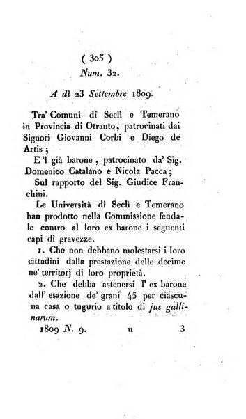 Bullettino delle sentenze emanate dalla Suprema commissione per le liti fra i già baroni ed i comuni