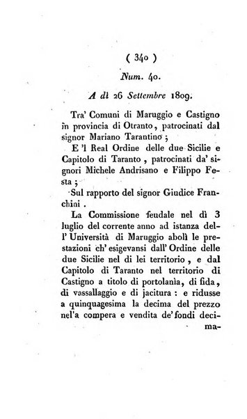 Bullettino delle sentenze emanate dalla Suprema commissione per le liti fra i già baroni ed i comuni