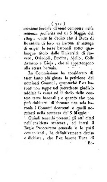 Bullettino delle sentenze emanate dalla Suprema commissione per le liti fra i già baroni ed i comuni