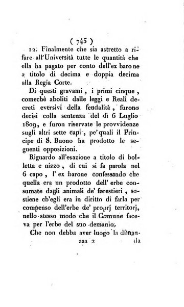 Bullettino delle sentenze emanate dalla Suprema commissione per le liti fra i già baroni ed i comuni