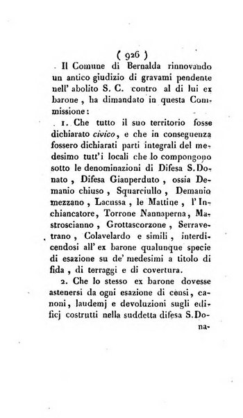 Bullettino delle sentenze emanate dalla Suprema commissione per le liti fra i già baroni ed i comuni