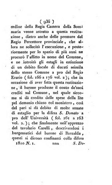 Bullettino delle sentenze emanate dalla Suprema commissione per le liti fra i già baroni ed i comuni