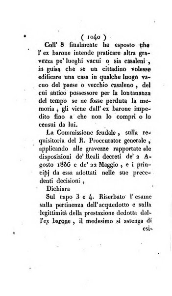 Bullettino delle sentenze emanate dalla Suprema commissione per le liti fra i già baroni ed i comuni