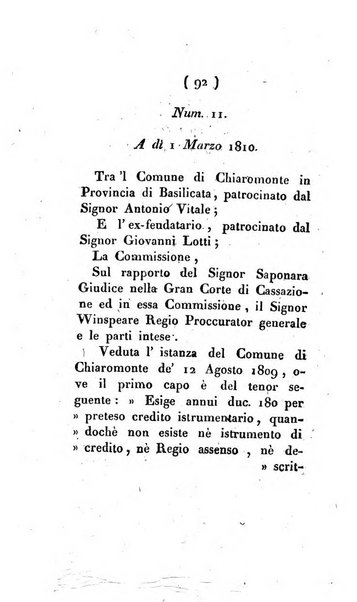 Bullettino delle sentenze emanate dalla Suprema commissione per le liti fra i già baroni ed i comuni