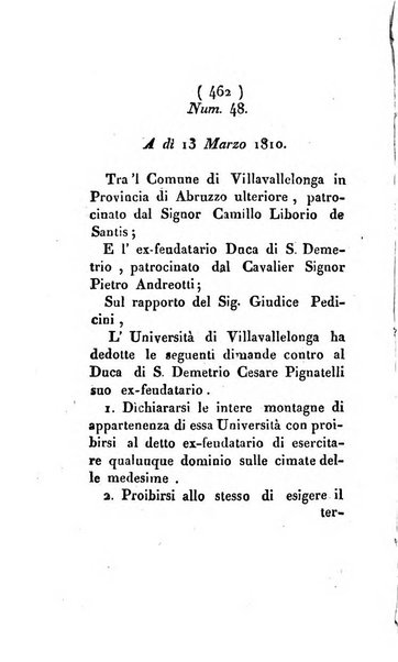 Bullettino delle sentenze emanate dalla Suprema commissione per le liti fra i già baroni ed i comuni