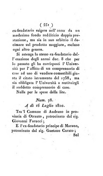 Bullettino delle sentenze emanate dalla Suprema commissione per le liti fra i già baroni ed i comuni