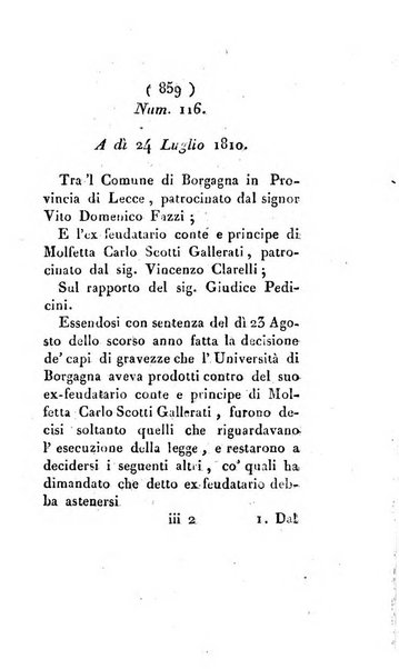 Bullettino delle sentenze emanate dalla Suprema commissione per le liti fra i già baroni ed i comuni