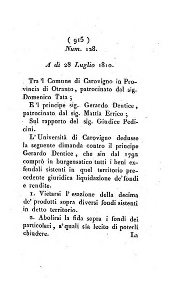 Bullettino delle sentenze emanate dalla Suprema commissione per le liti fra i già baroni ed i comuni