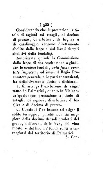 Bullettino delle sentenze emanate dalla Suprema commissione per le liti fra i già baroni ed i comuni