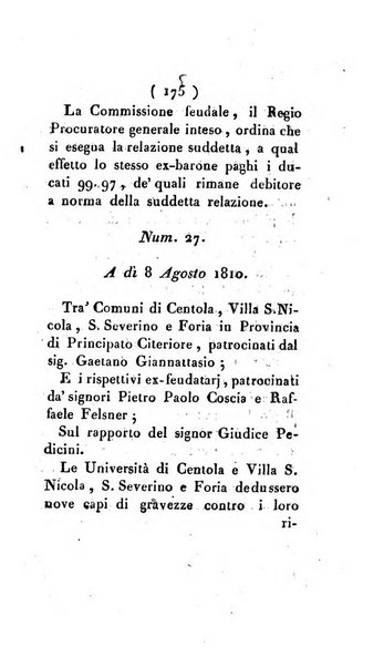 Bullettino delle sentenze emanate dalla Suprema commissione per le liti fra i già baroni ed i comuni