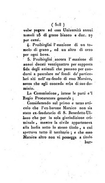 Bullettino delle sentenze emanate dalla Suprema commissione per le liti fra i già baroni ed i comuni