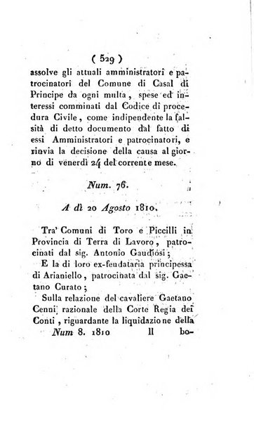 Bullettino delle sentenze emanate dalla Suprema commissione per le liti fra i già baroni ed i comuni