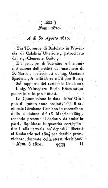 Bullettino delle sentenze emanate dalla Suprema commissione per le liti fra i già baroni ed i comuni