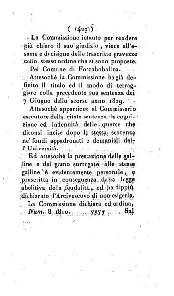 Bullettino delle sentenze emanate dalla Suprema commissione per le liti fra i già baroni ed i comuni