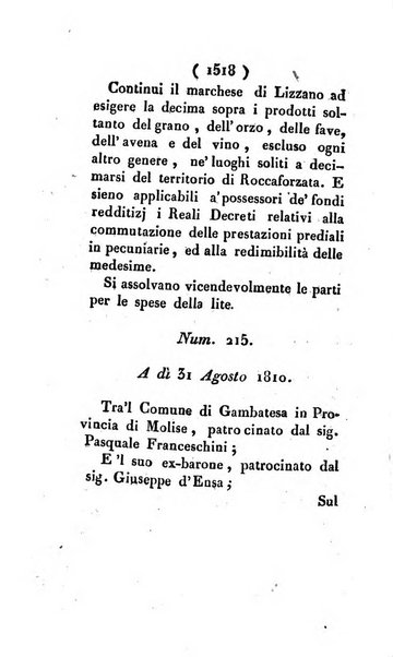 Bullettino delle sentenze emanate dalla Suprema commissione per le liti fra i già baroni ed i comuni